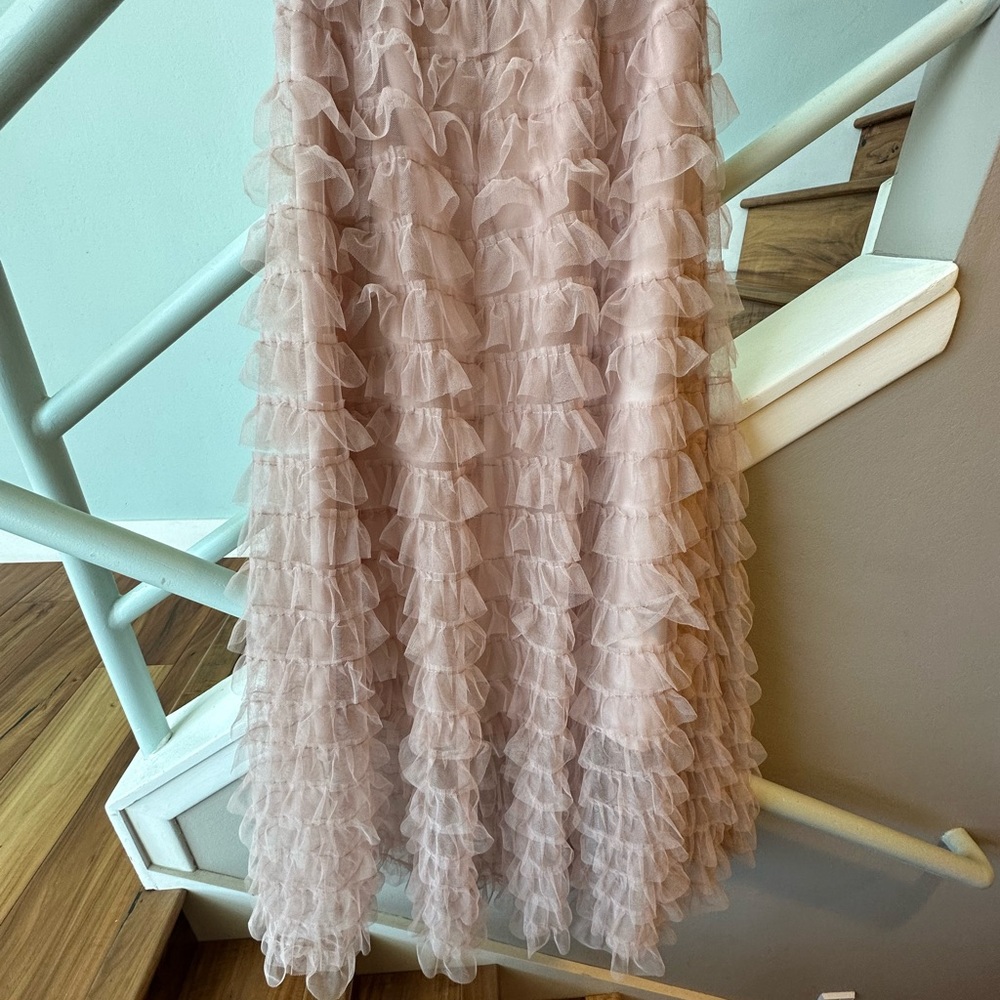 Long Ruffled Pink Skirt, size Small